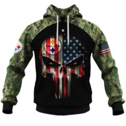 Pittsburgh Steelers Army Camouflage American Flag Punisher Skull Limited  Edition 3D All Over Printed Shirts For Men & Women - WanderGears