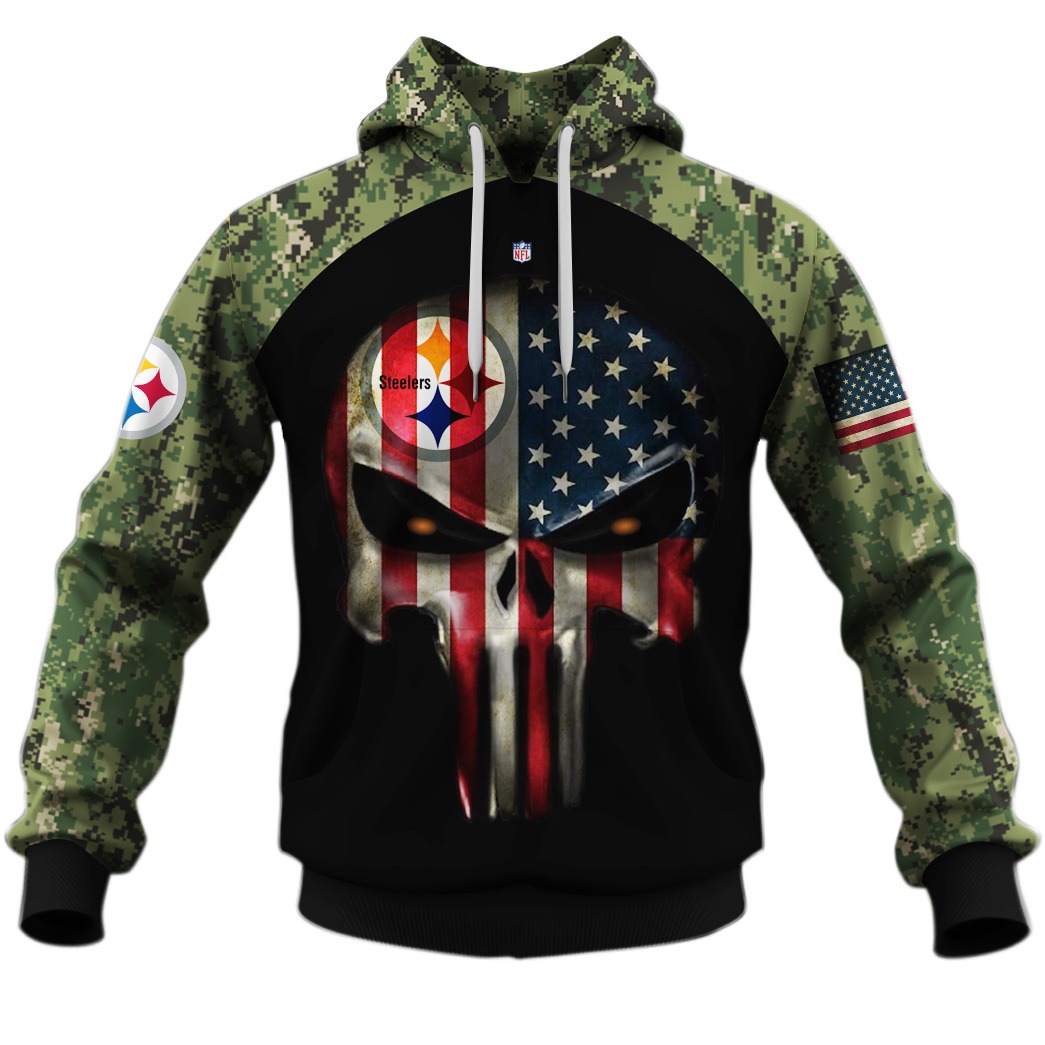 Camouflage Skull New Orleans Saints American Flag 3D 3d Print Personalized  Hawaiian Shirt Cheap For Mens Womens - T-shirts Low Price