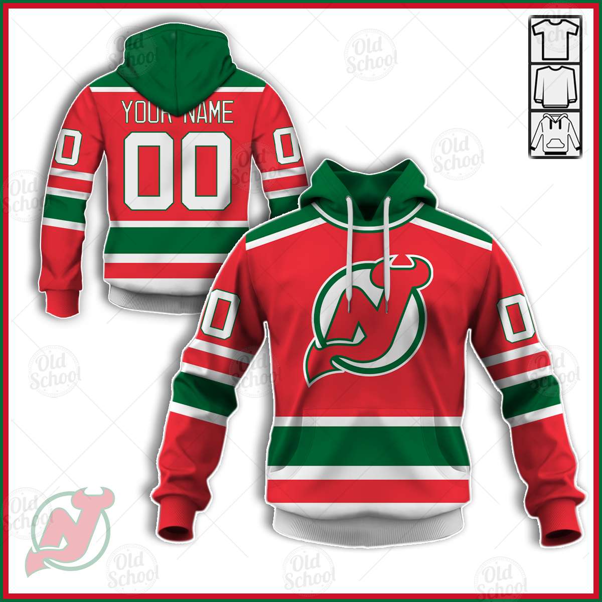 NHL Vintage New Jersey Devils Red & Green Jersey