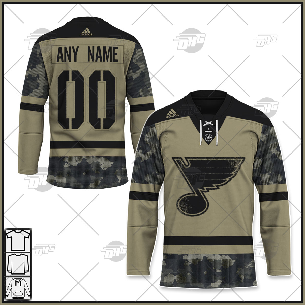 Personalized NHL St. Louis Blues Camo Military Appreciation Team Authentic  Custom Practice Jersey - WanderGears