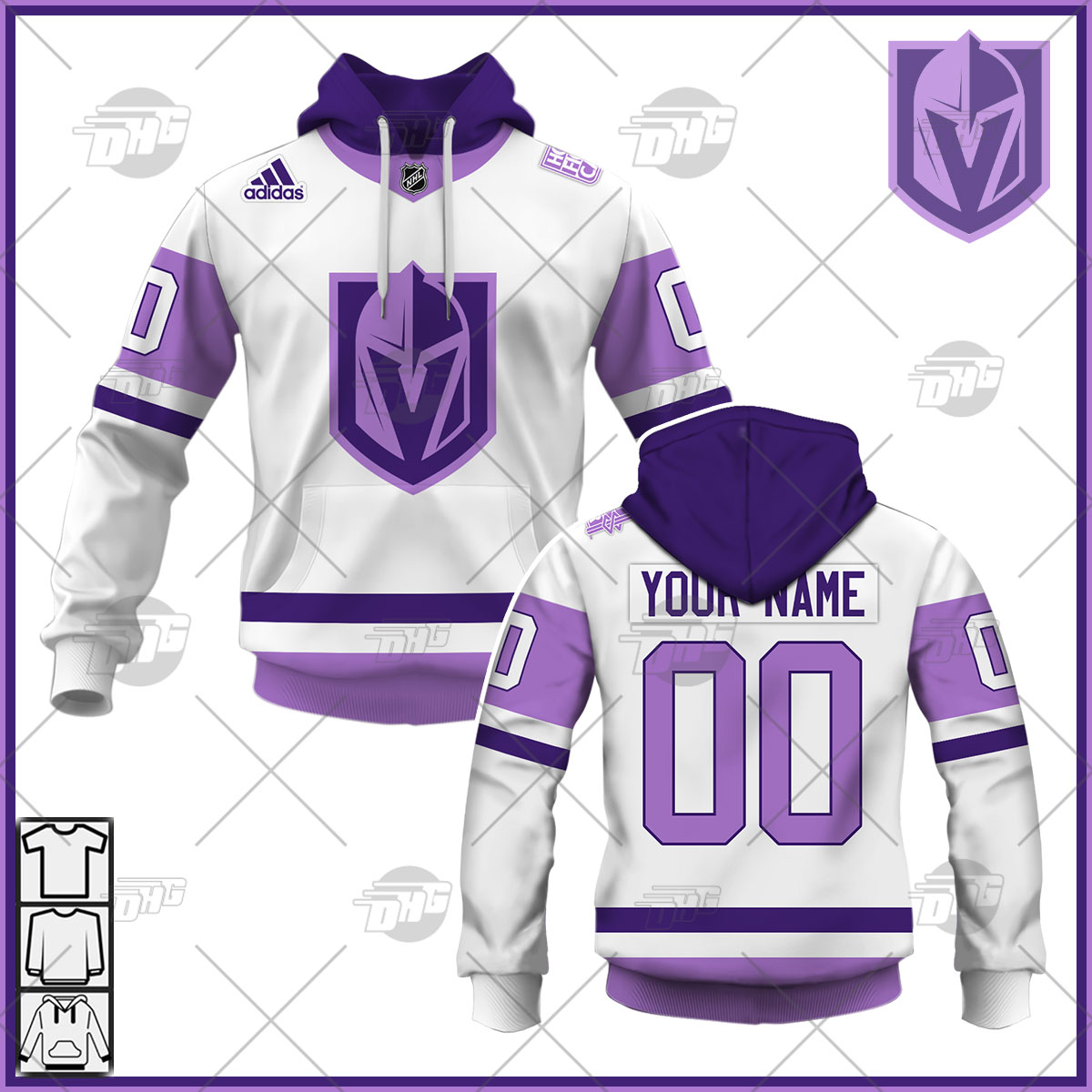 adidas Colorado Avalanche White/Purple Hockey Fights Cancer Primegreen  Authentic Blank Practice Jersey