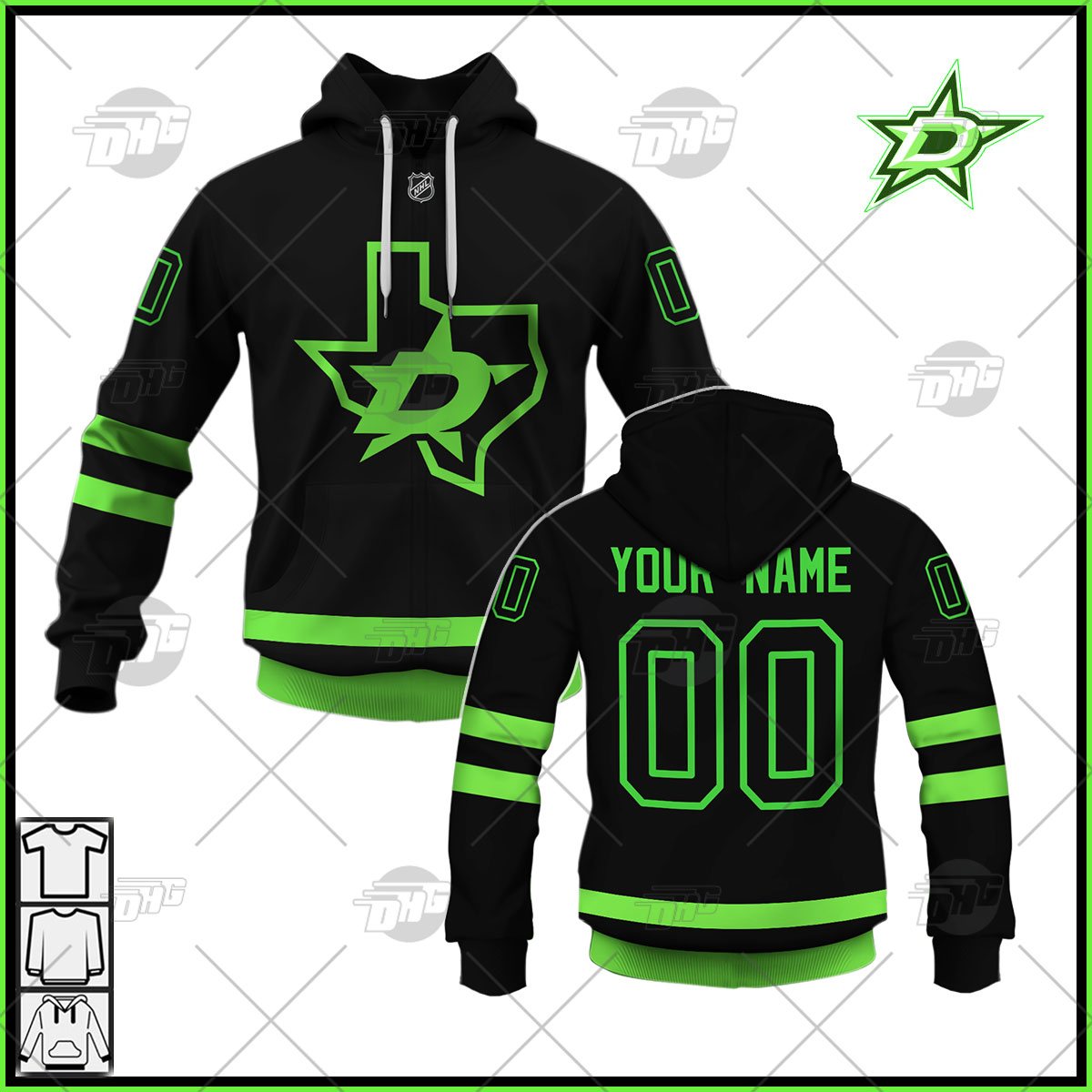 NHL Dallas Stars Custom Name Number 2021 Reverse Retro Alternate Jersey T- Shirt