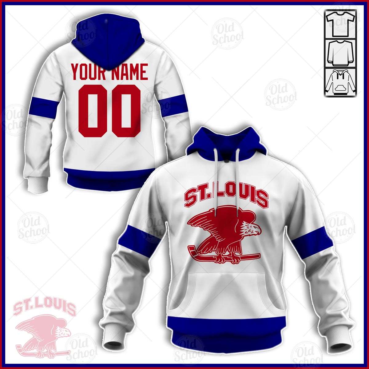 NHL Ottawa Senators Custom Name Number St. Louis Eagles Jersey T-Shirt